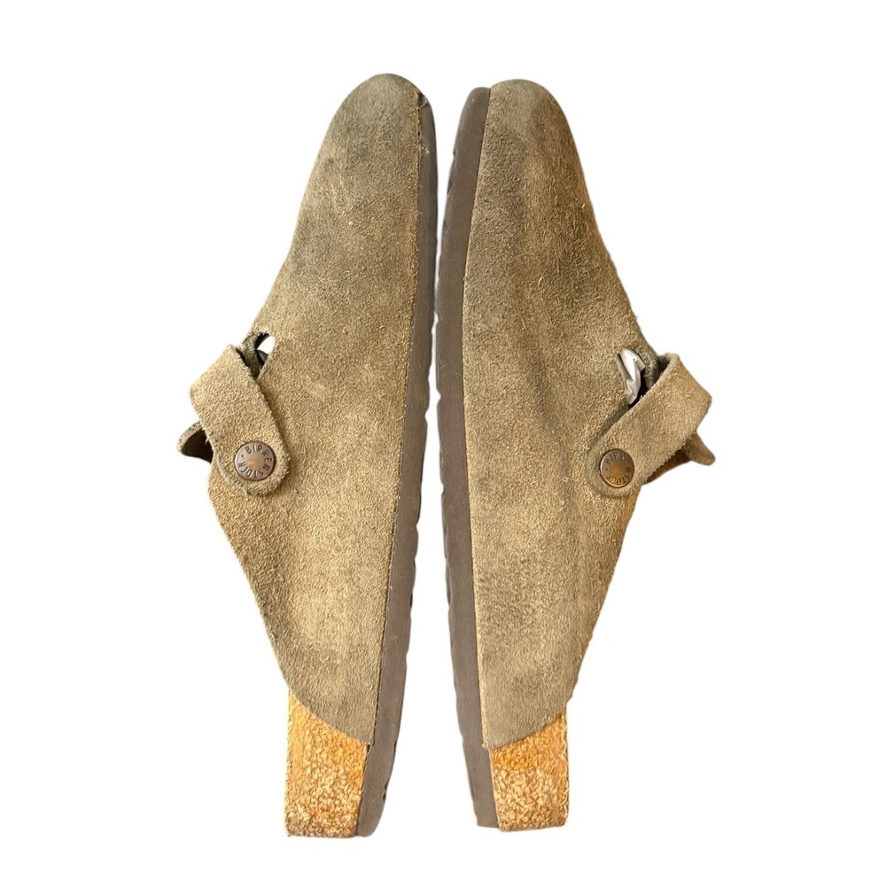 Birkenstock Unisex Boston Clogs 40 Taupe Suede Slip On Comfort Casual Buckle - Picture 5 of 7